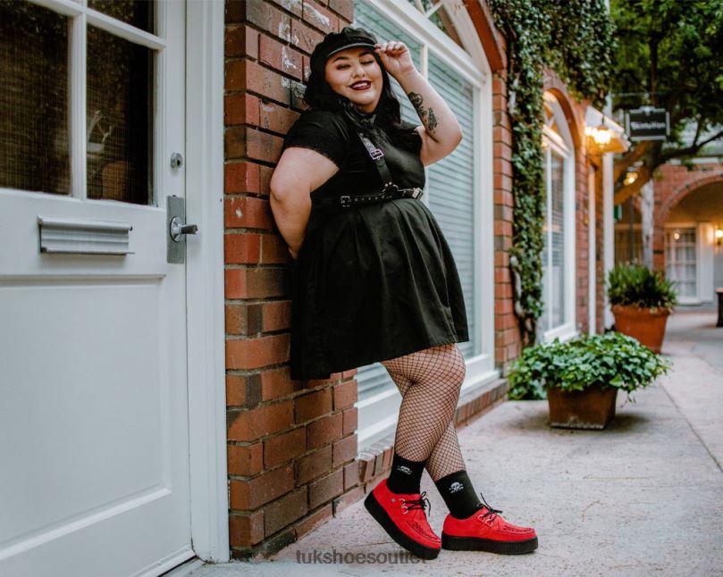 T.U.K. Footwear Suede Mondo Creeper Women Red Footwear HP22827