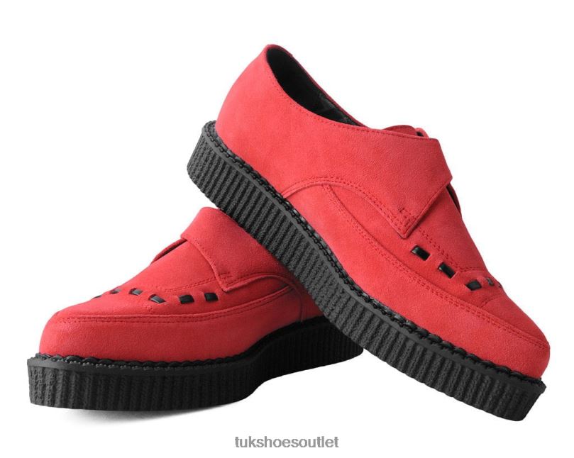 T.U.K. Footwear Suede Pointed Creeper Women Red Footwear HP22899
