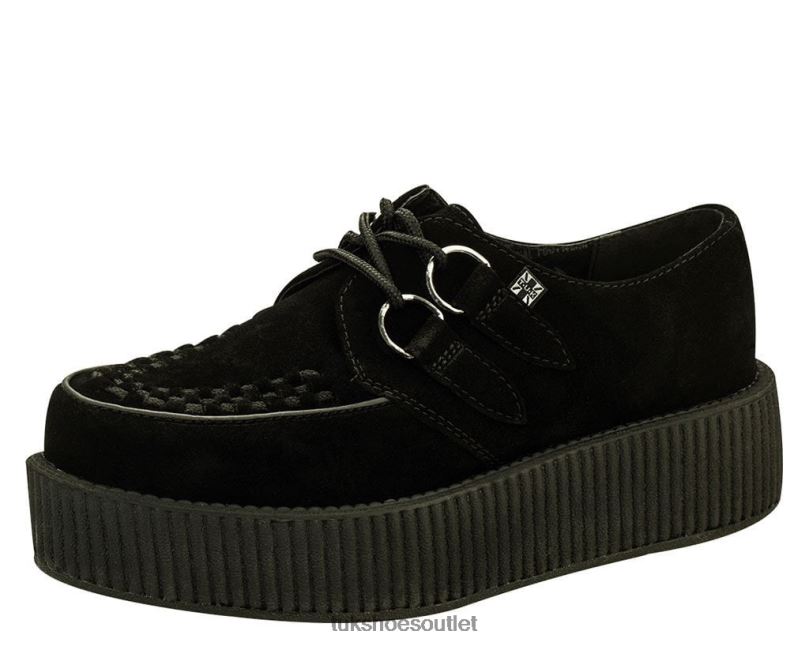 T.U.K. Footwear Suede Viva Mondo Creeper Women Black Footwear HP2281