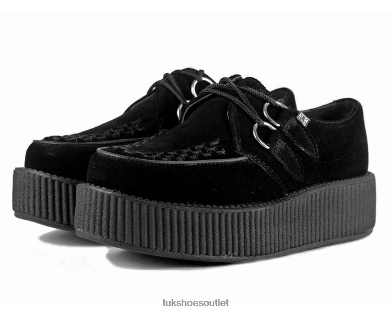 T.U.K. Footwear Suede Viva Mondo Creeper Women Black Footwear HP2281