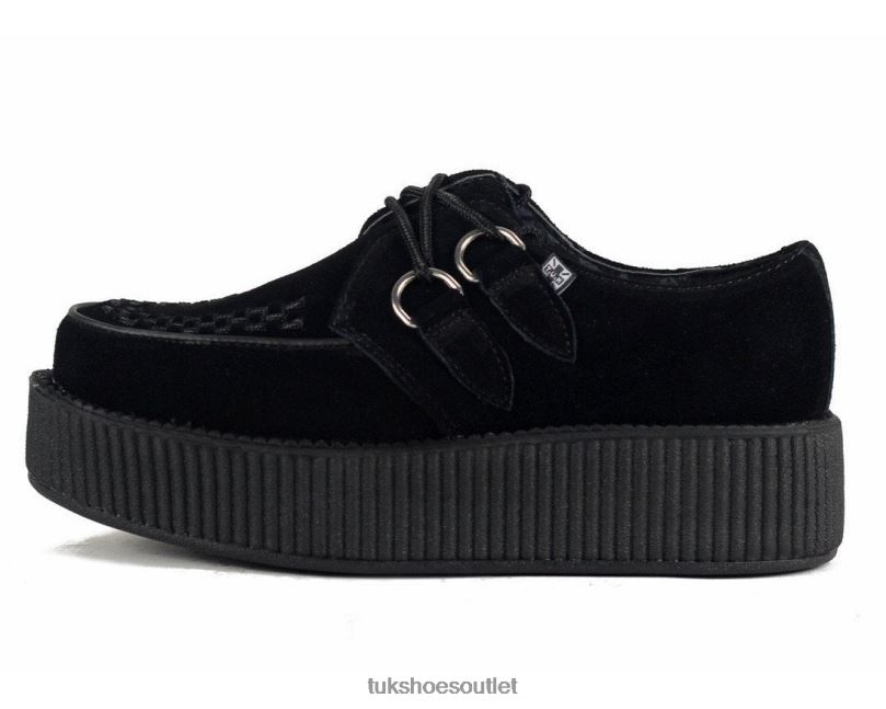 T.U.K. Footwear Suede Viva Mondo Creeper Women Black Footwear HP2281