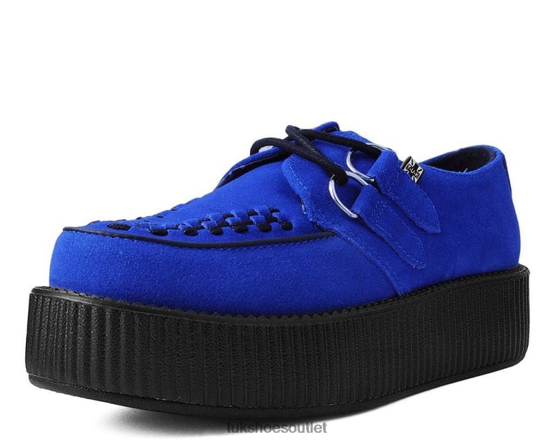 T.U.K. Footwear Suede Viva Mondo Creeper Women Blue Footwear HP22824