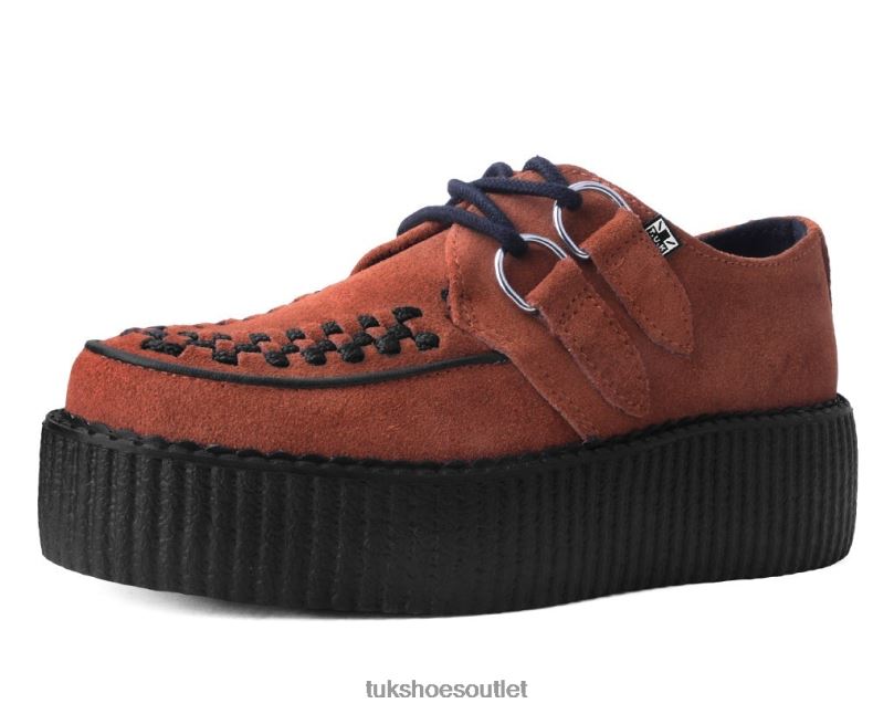 T.U.K. Footwear Suede Viva Mondo Creeper Women Brown Footwear HP22826