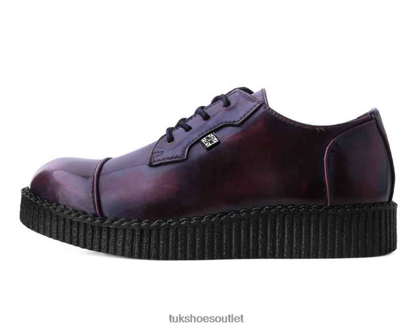 T.U.K. Footwear Toe Cap Viva Low Creeper Women Burgundy Footwear HP2285