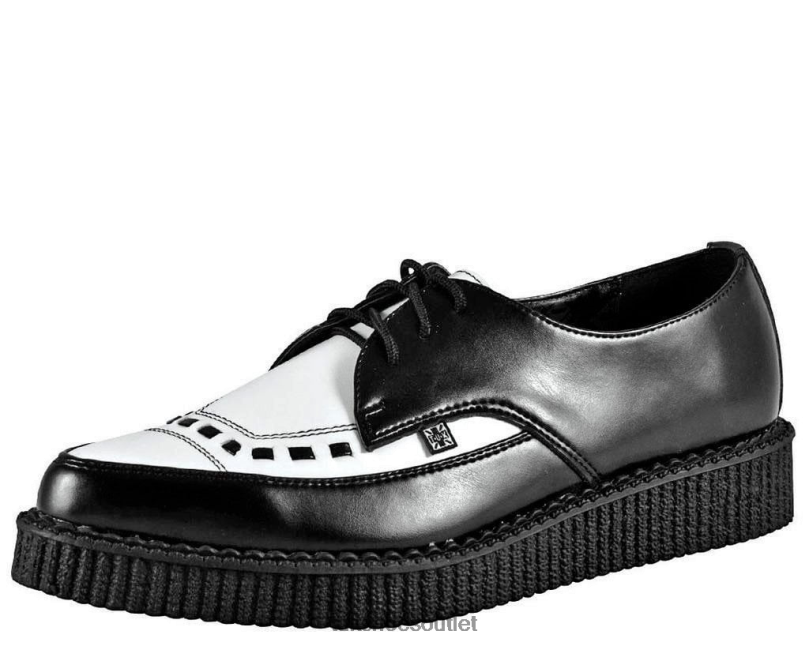 T.U.K. Footwear Two-tone Pointed Creepers Women Black/White Footwear HP22855