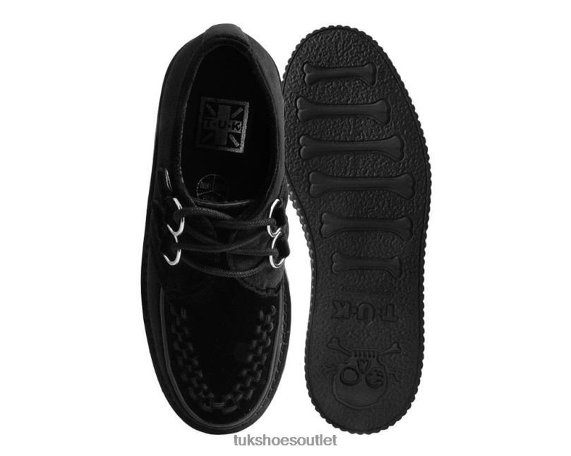 T.U.K. Footwear Velvet Stratocreeper Women Black Footwear HP22875