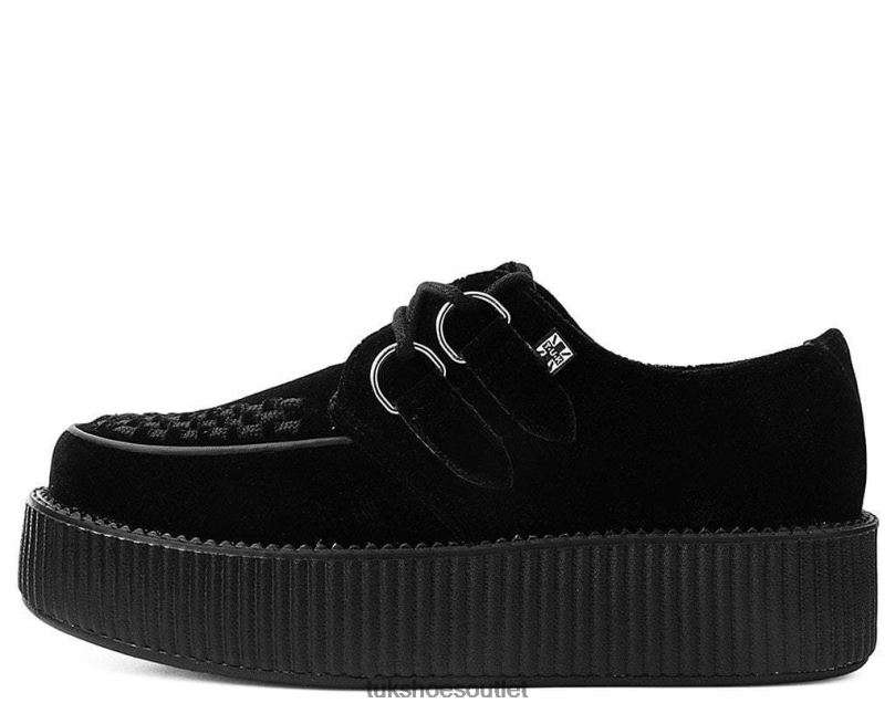 T.U.K. Footwear Velvet Viva Mondo Creeper Women Black Footwear HP22842