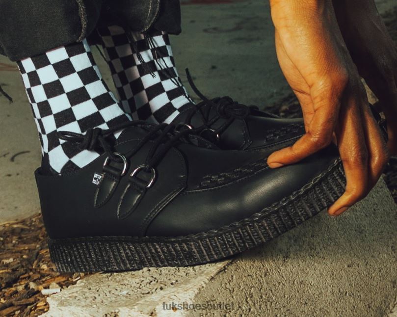 T.U.K. Footwear Viva Low Creeper Women Black Footwear HP22864