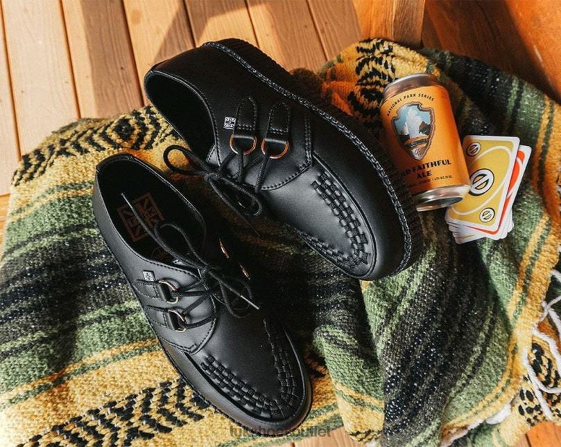 T.U.K. Footwear Viva Low Creeper Women Black Footwear HP22864