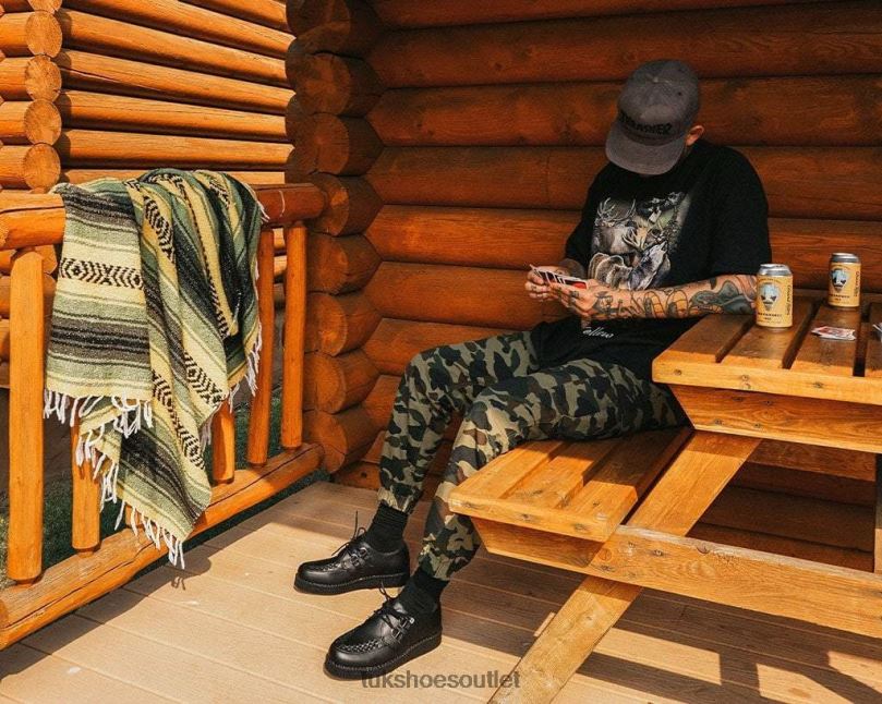 T.U.K. Footwear Viva Low Creeper Women Black Footwear HP22864