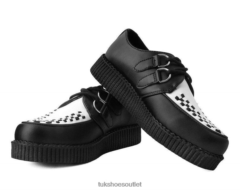T.U.K. Footwear Viva Low Creeper Women Black/White Footwear HP22865