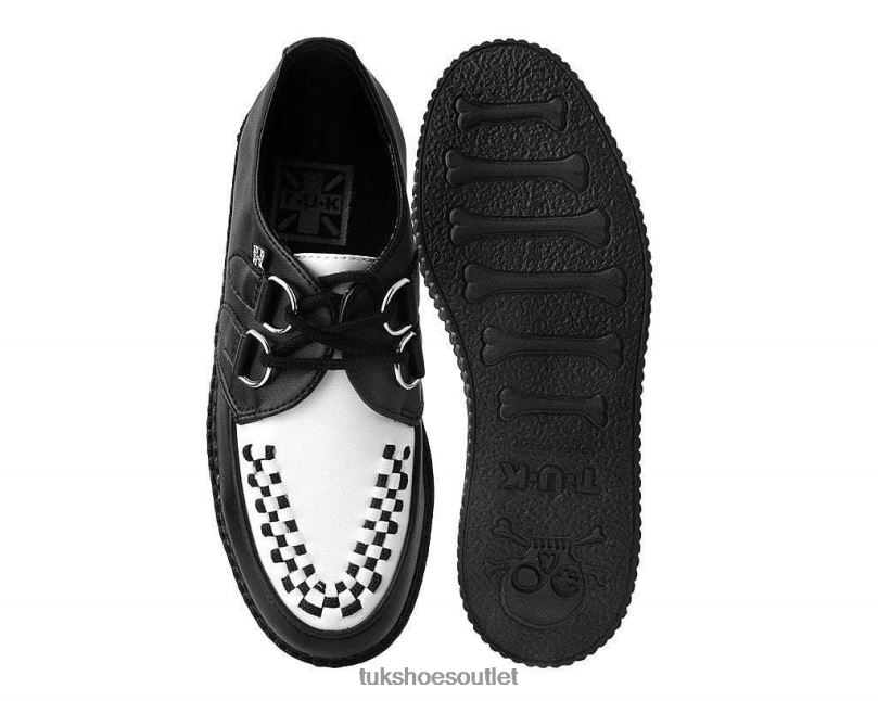 T.U.K. Footwear Viva Low Creeper Women Black/White Footwear HP22865