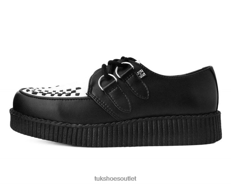 T.U.K. Footwear Viva Low Creeper Women Black/White Footwear HP22865