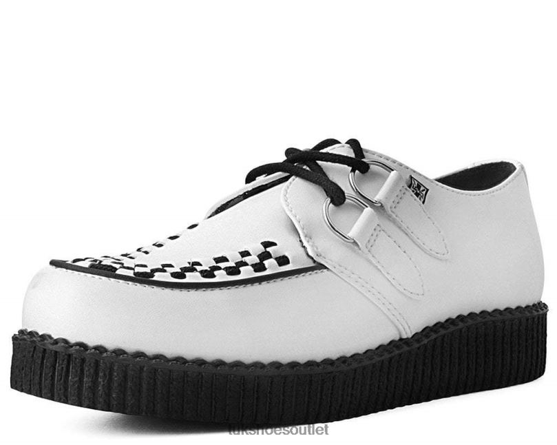 T.U.K. Footwear Viva Low Creeper Women White Footwear HP22819