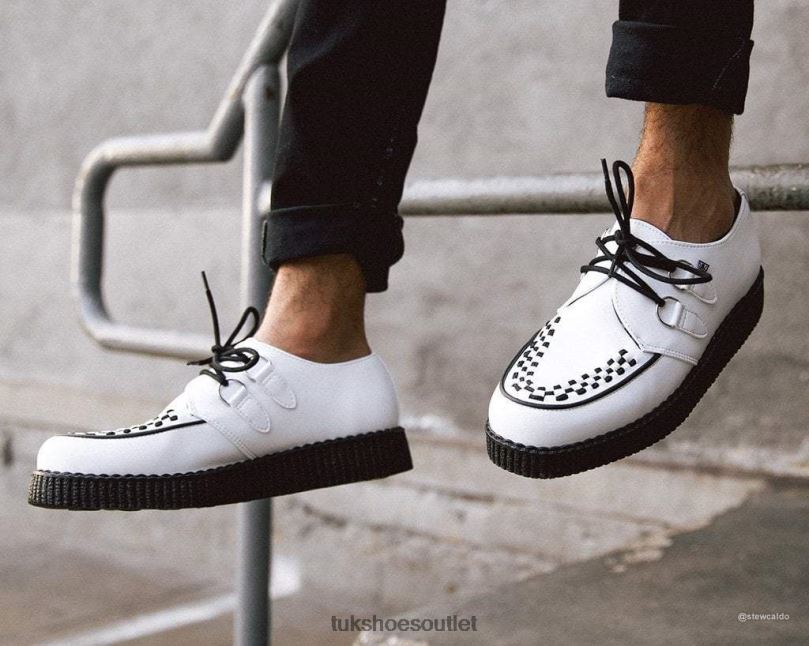 T.U.K. Footwear Viva Low Creeper Women White Footwear HP22819