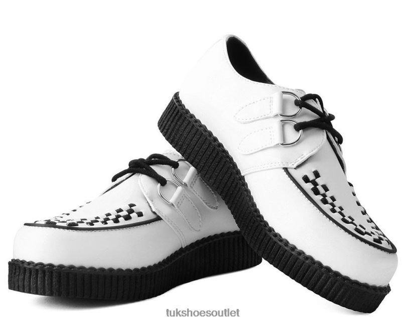 T.U.K. Footwear Viva Low Creeper Women White Footwear HP22819