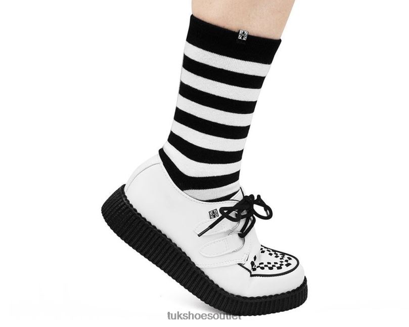 T.U.K. Footwear Viva Low Creeper Women White Footwear HP22819