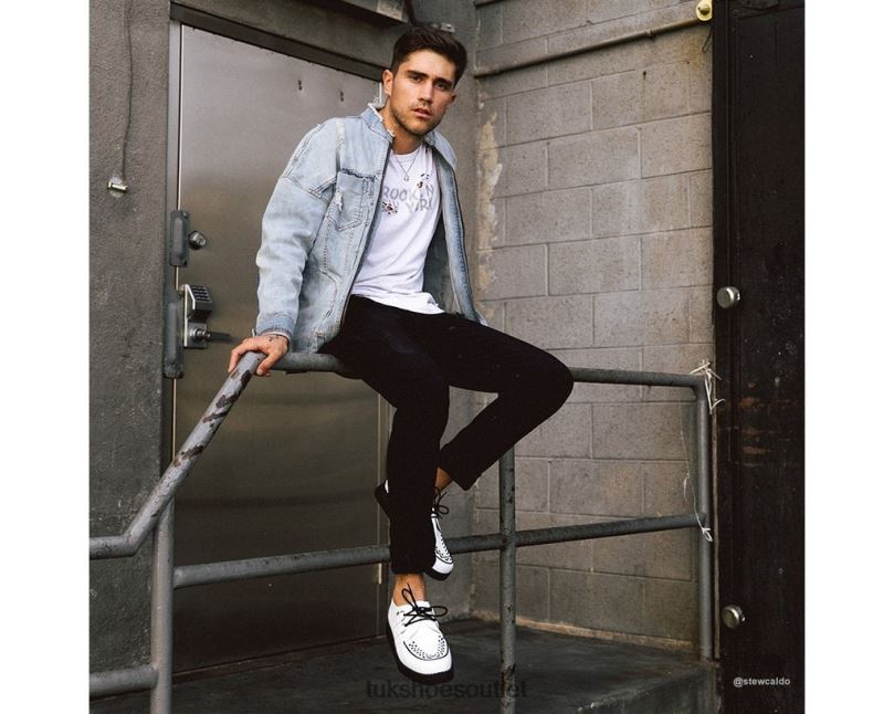 T.U.K. Footwear Viva Low Creeper Women White Footwear HP22819