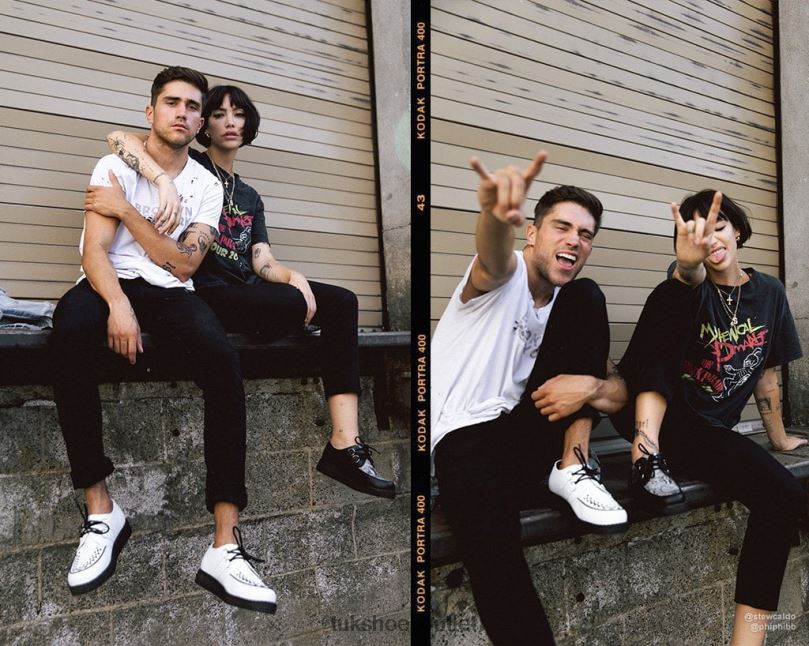 T.U.K. Footwear Viva Low Creeper Women White Footwear HP22819