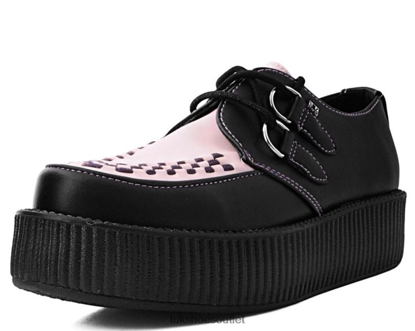 T.U.K. Footwear Viva Mondo Creeper Women Black/Pink Footwear HP228313
