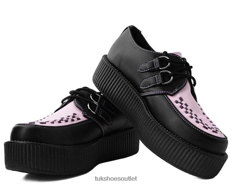T.U.K. Footwear Viva Mondo Creeper Women Black/Pink Footwear HP228313