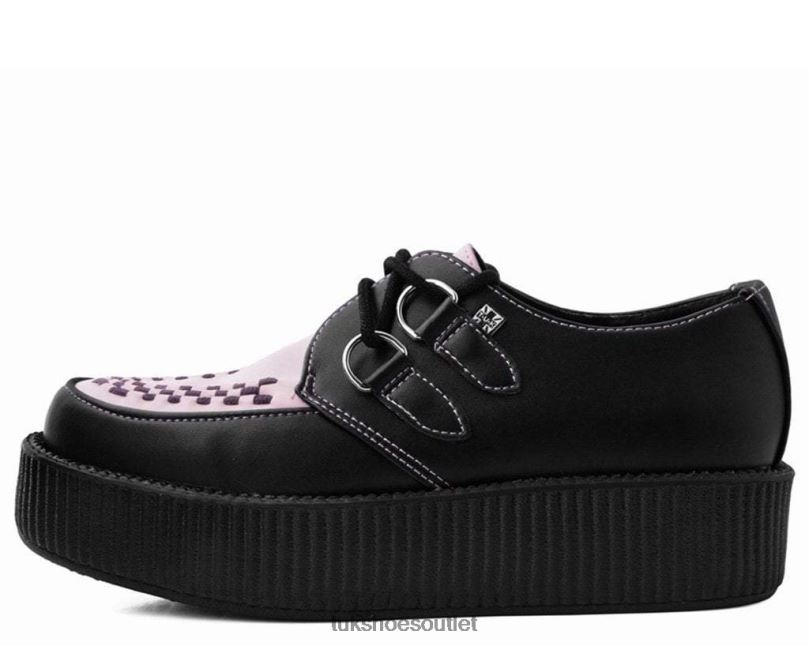 T.U.K. Footwear Viva Mondo Creeper Women Black/Pink Footwear HP228313