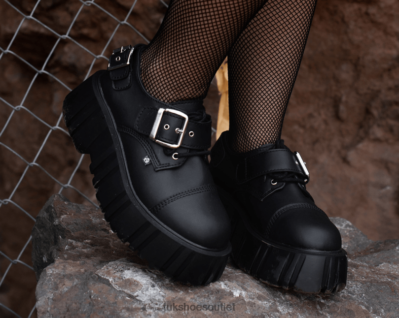 T.U.K. Footwear 2-Buckle Anarchic Airship Gibson Women Black Footwear HP228275