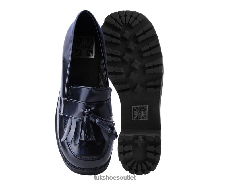 T.U.K. Footwear Haze Loafer Platform Women Black Footwear HP228294