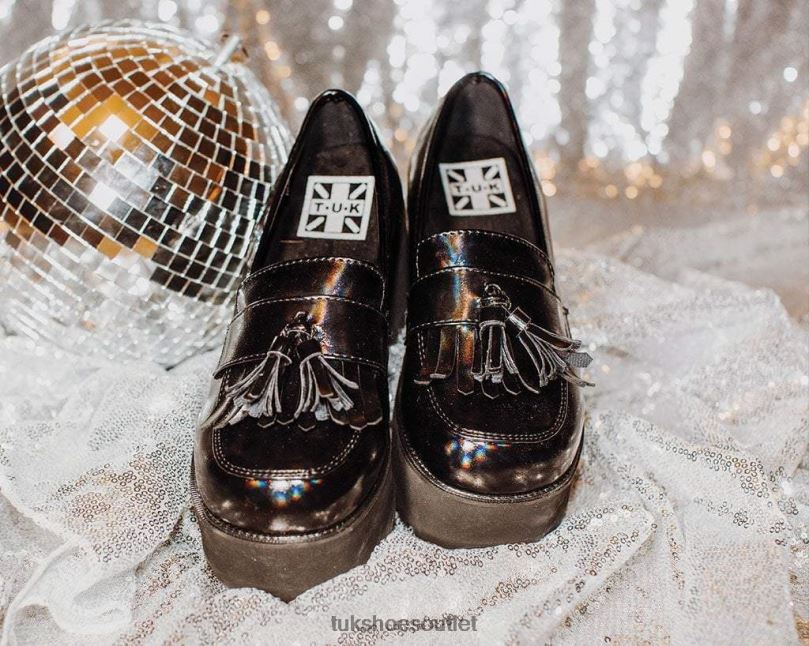 T.U.K. Footwear Haze Loafer Platform Women Black Footwear HP228294