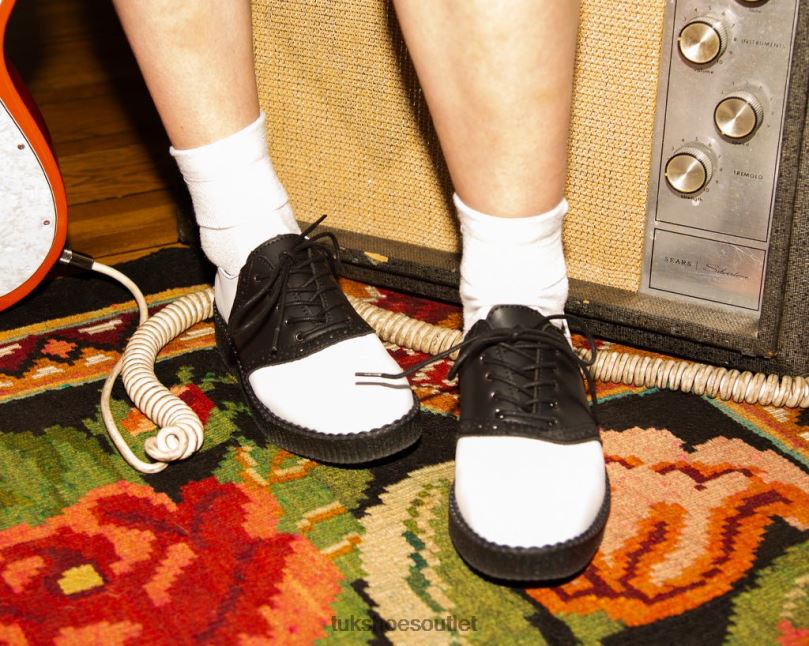 T.U.K. Footwear Saddle Oxford Women Black/White Footwear HP22841