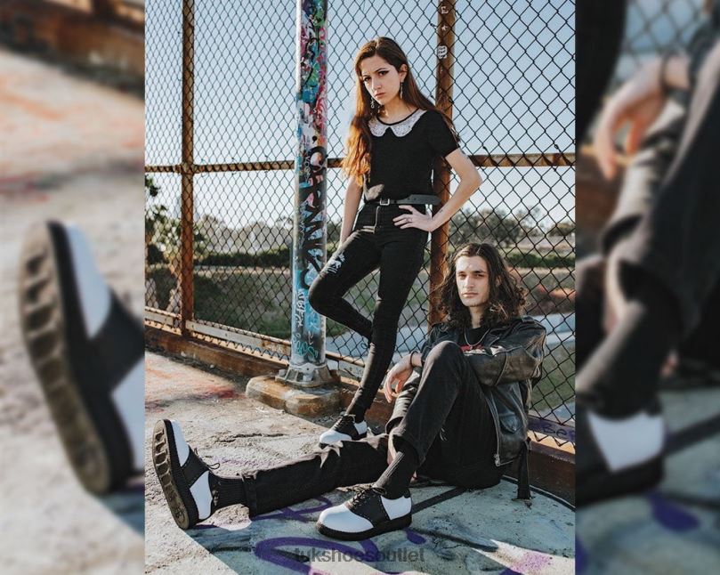 T.U.K. Footwear Saddle Oxford Women Black/White Footwear HP22841