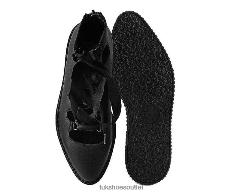 T.U.K. Footwear 5-Loop Ribbon Mary Jane Women Black Footwear HP228143