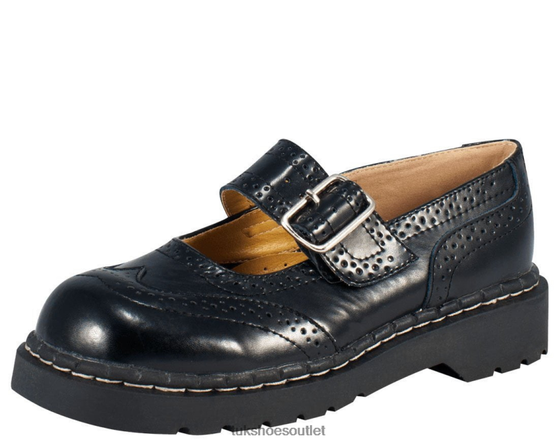 T.U.K. Footwear Brogue Mary Jane Women Black Footwear HP228131