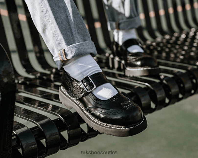 T.U.K. Footwear Brogue Mary Jane Women Black Footwear HP228131