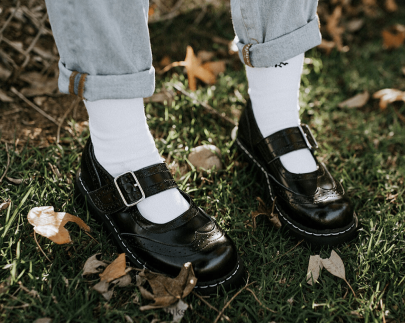T.U.K. Footwear Brogue Mary Jane Women Black Footwear HP228131