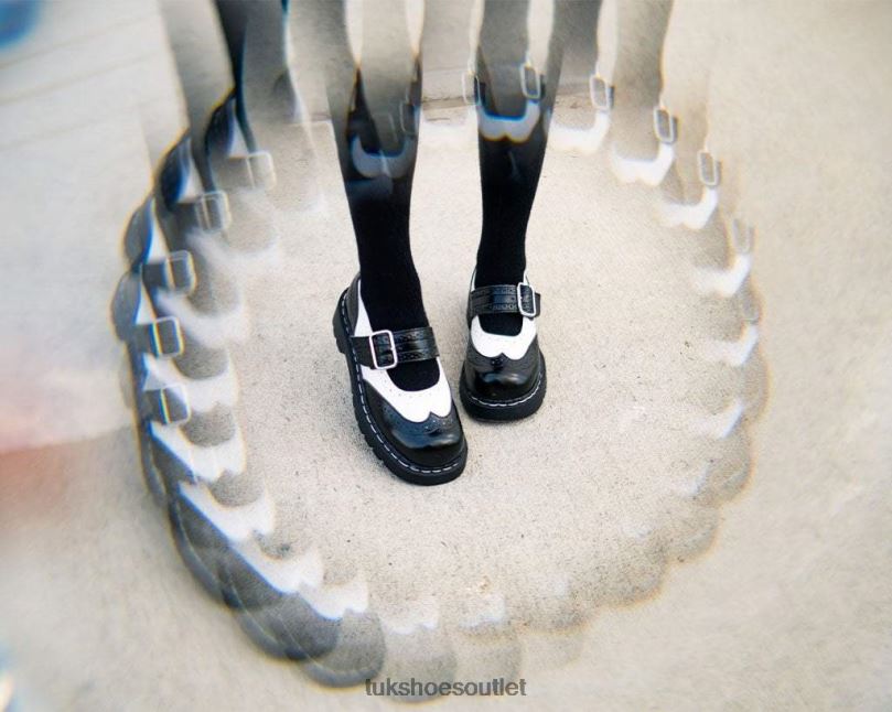 T.U.K. Footwear Brogue Mary Jane Women Black/White Footwear HP228132