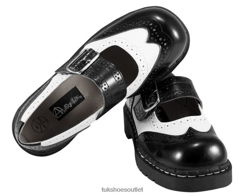 T.U.K. Footwear Brogue Mary Jane Women Black/White Footwear HP228132