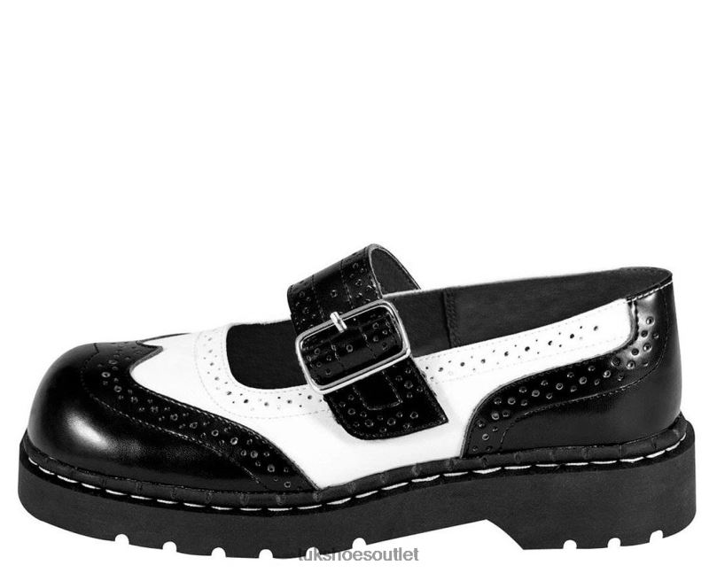 T.U.K. Footwear Brogue Mary Jane Women Black/White Footwear HP228132