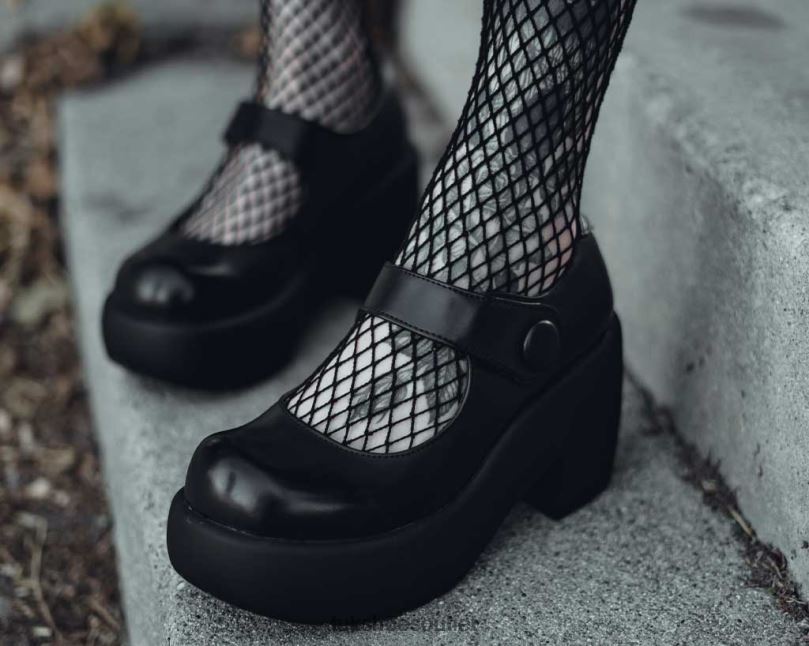 T.U.K. Footwear Bubble Anarchic Mary Jane Platform Women Black Footwear HP228279
