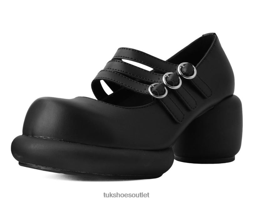T.U.K. Footwear Burnished Bubble II Anarchic Mary Jane Women Black Footwear HP228185