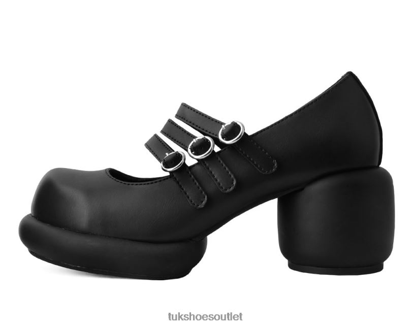 T.U.K. Footwear Burnished Bubble II Anarchic Mary Jane Women Black Footwear HP228185