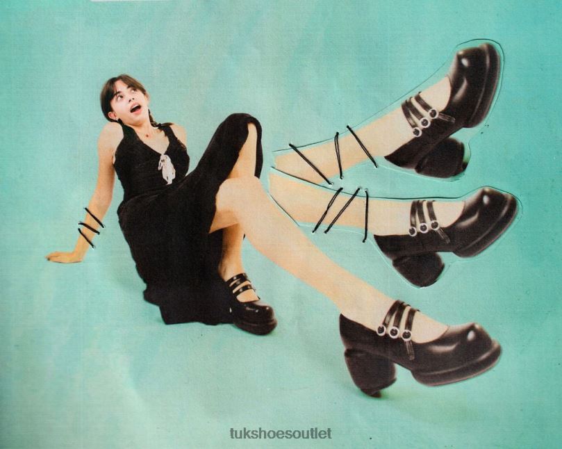 T.U.K. Footwear Burnished Bubble II Anarchic Mary Jane Women Black Footwear HP228185