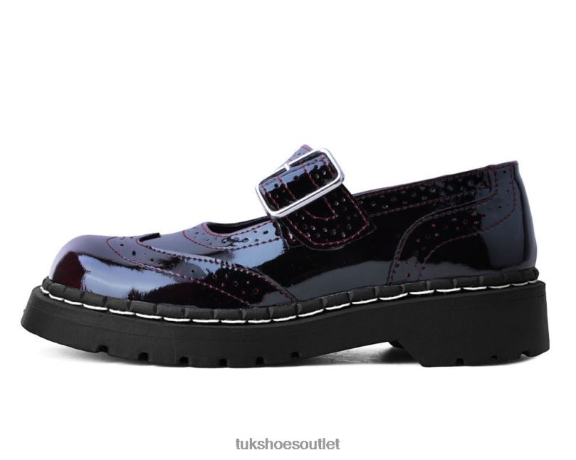 T.U.K. Footwear Gradient Brogue Mary Jane Women Burgundy Footwear HP228176