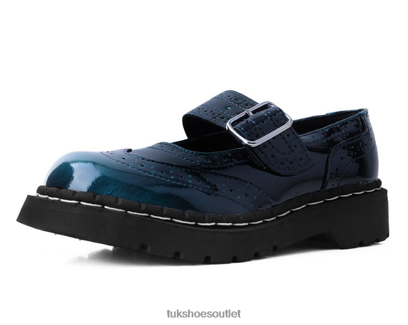 T.U.K. Footwear Gradient Brogue Mary Jane Women Green Footwear HP228175