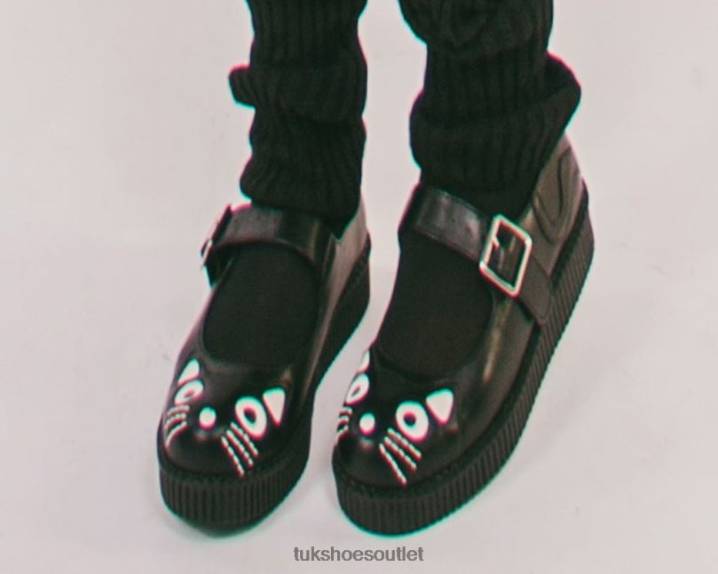 T.U.K. Footwear Kitty Viva Low Mary Jane Women Black Footwear HP228160