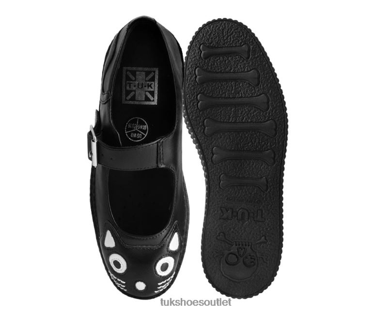 T.U.K. Footwear Kitty Viva Low Mary Jane Women Black Footwear HP228160