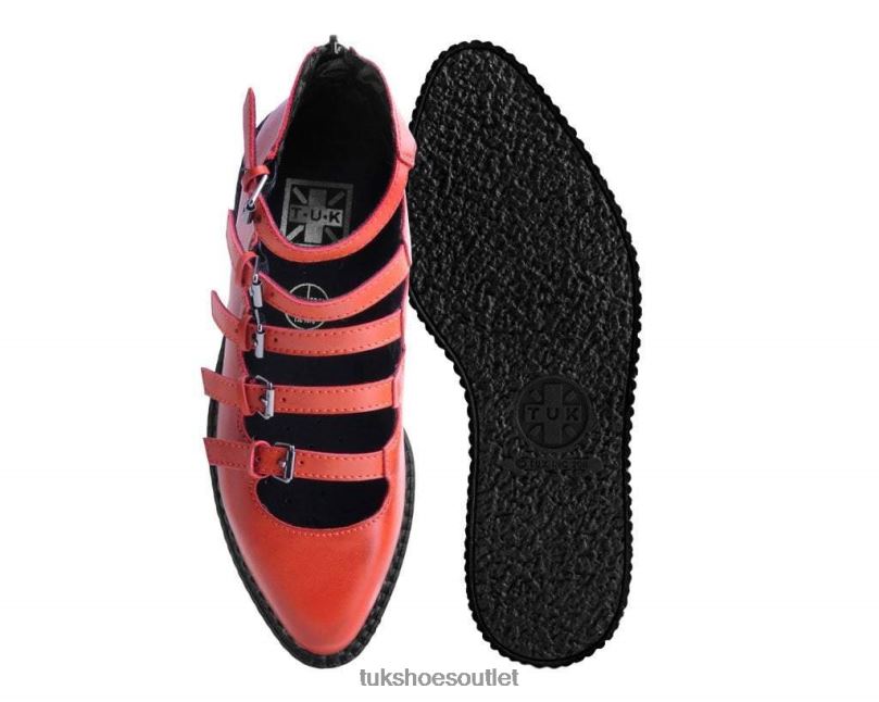 T.U.K. Footwear Multi-Strap Pointed Mary Jane Women Orange Footwear HP228144