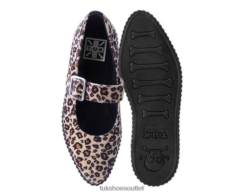 T.U.K. Footwear Pointed EZC Mary Jane Women Leopard Footwear HP228149