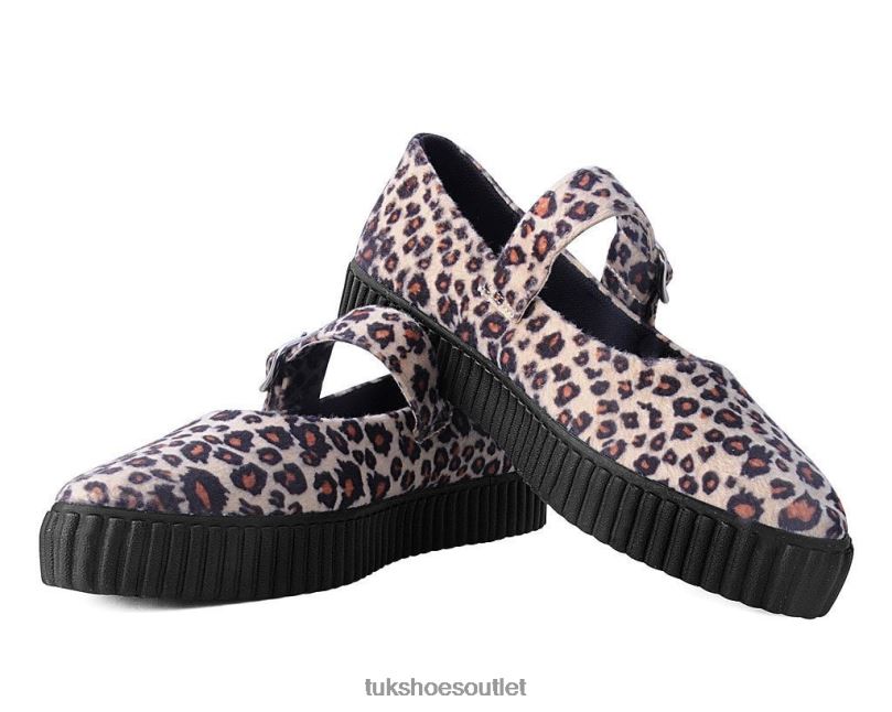 T.U.K. Footwear Pointed EZC Mary Jane Women Leopard Footwear HP228149