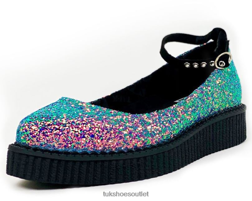 T.U.K. Footwear Pointed Mary Jane Women Multiglitter Footwear HP228157